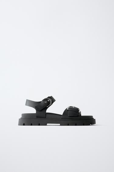 BUCKLED SANDALS - Black by Zara