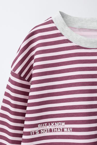 6-14 AÑOS/ PIJAMA ESTAMPADO RAYAS - Rosa de Zara