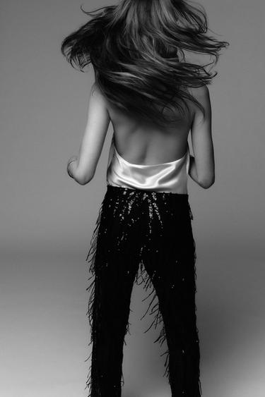 SATIN HALTER TOP - Cava by Zara