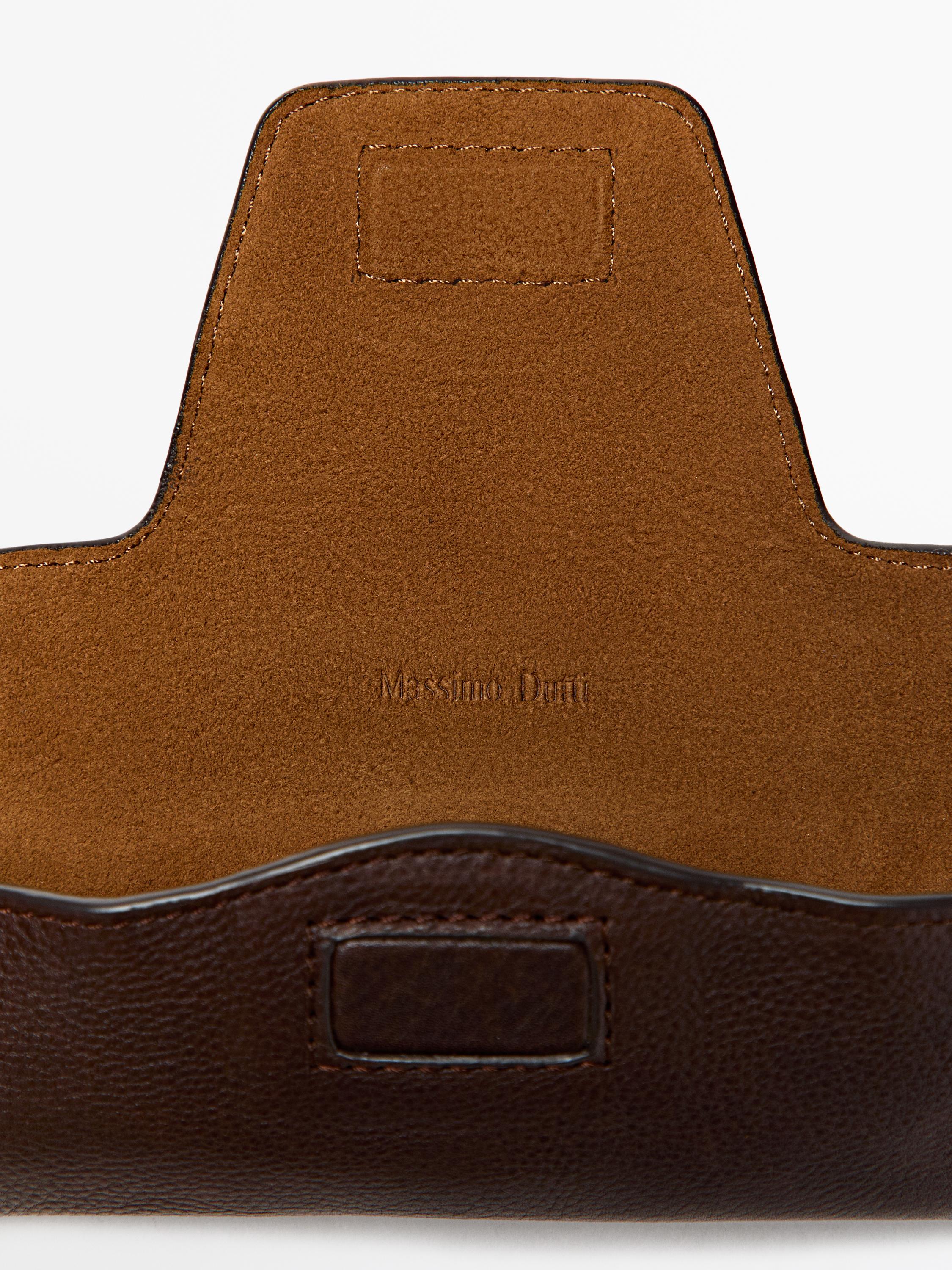 Étui à lunettes en cuir nappa