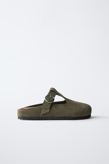 VELOURSLEDER-PANTOLETTE T - Braun von Zara - Bild 0