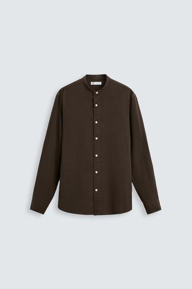 CREASED-EFFECT SHIRT - Brown by Zara