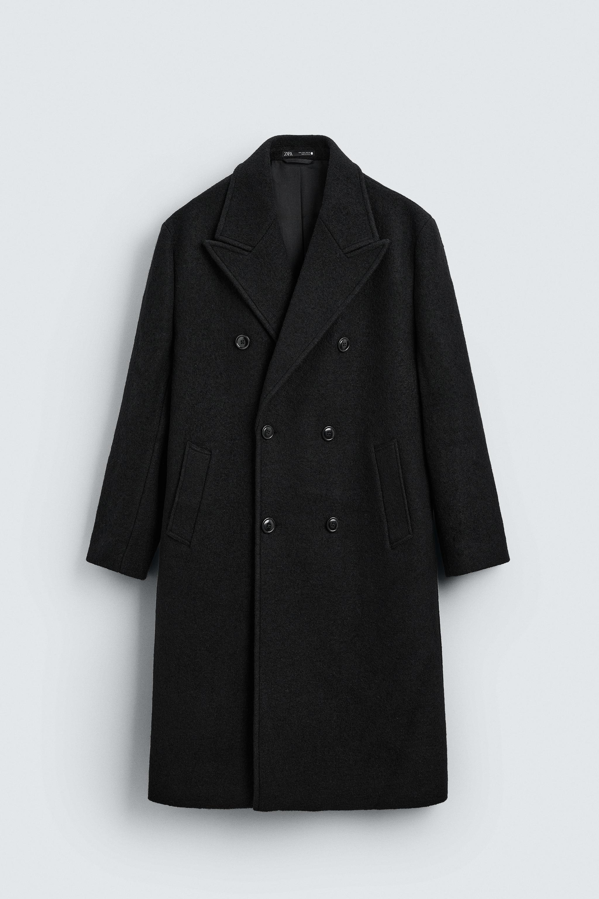 【希少・美品】Zara man トレンチコート　ウール　黒Mサイズ　刻印ボタン トレンチコート | メンズ | ZARA 日本