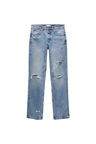 RIPPED STRAIGHT FIT JEANS