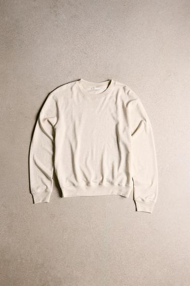 Zara SOFT CREWNECK SWEATSHIRT - Beige marl