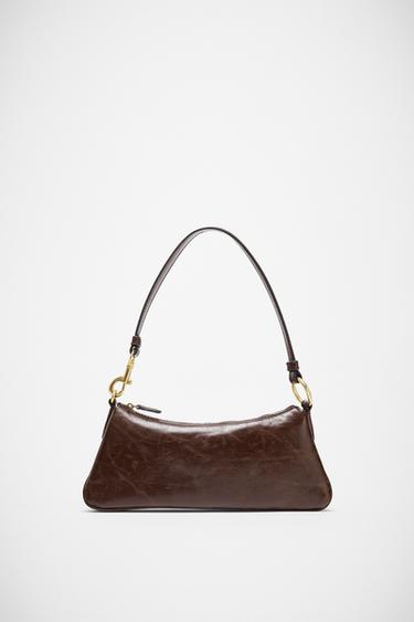 BOLSO DE HOMBRO ALARGADO - Chocolate de Zara