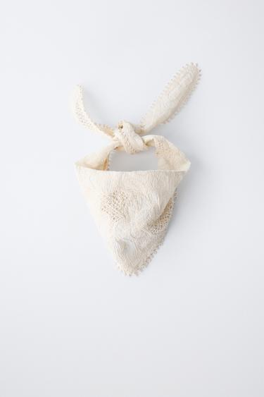 BANDANA CEINTUUR MET UITGESNEDEN VLINDERS - Ecru van Zara