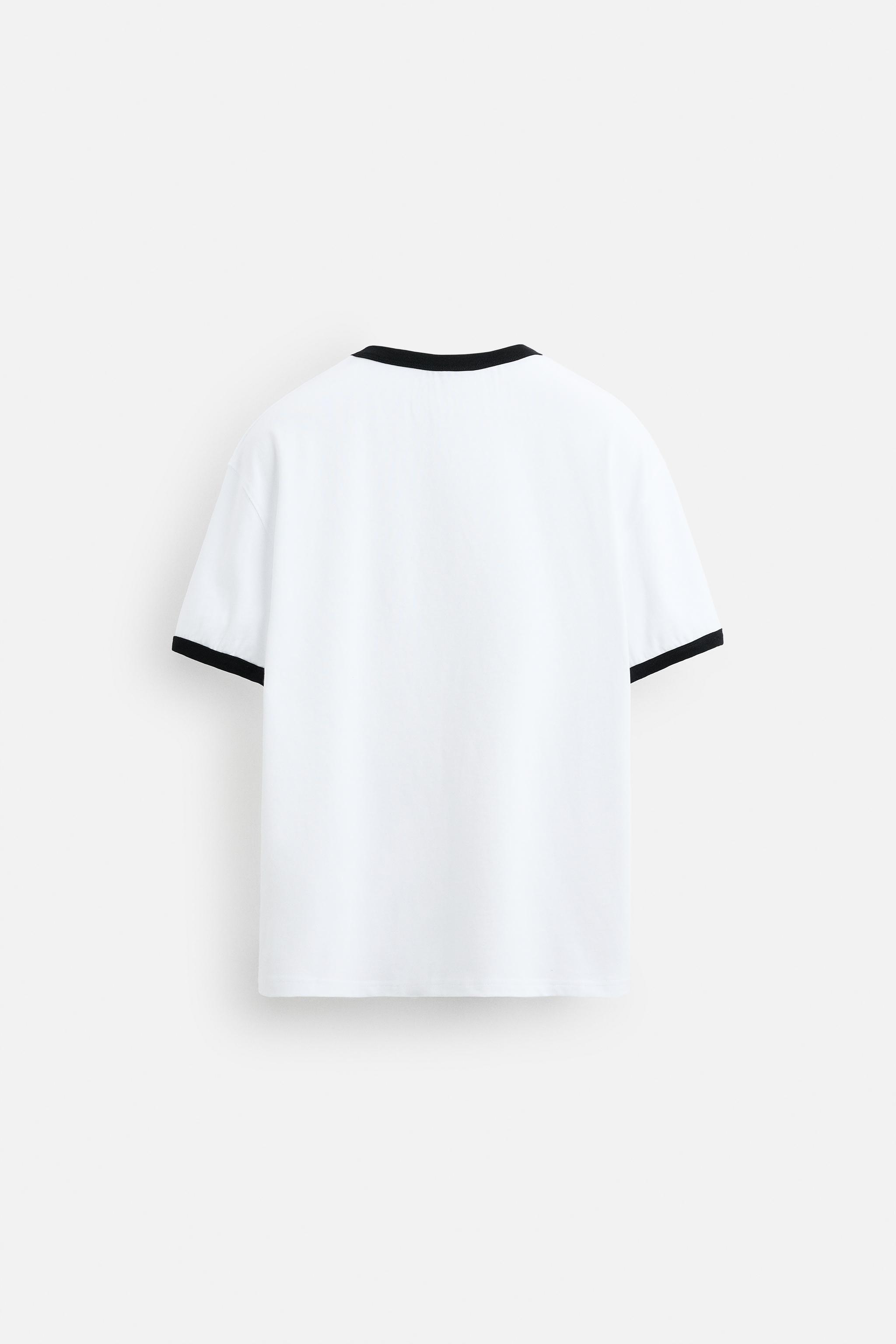 Tシャツ・カットソー ZARA CONTRAST RIB T-SHIRT X ANDERSSON BELL 0962/453/250 リブコントラストTシャツ X ANDERSSON BELL - ホワイト | ZARA