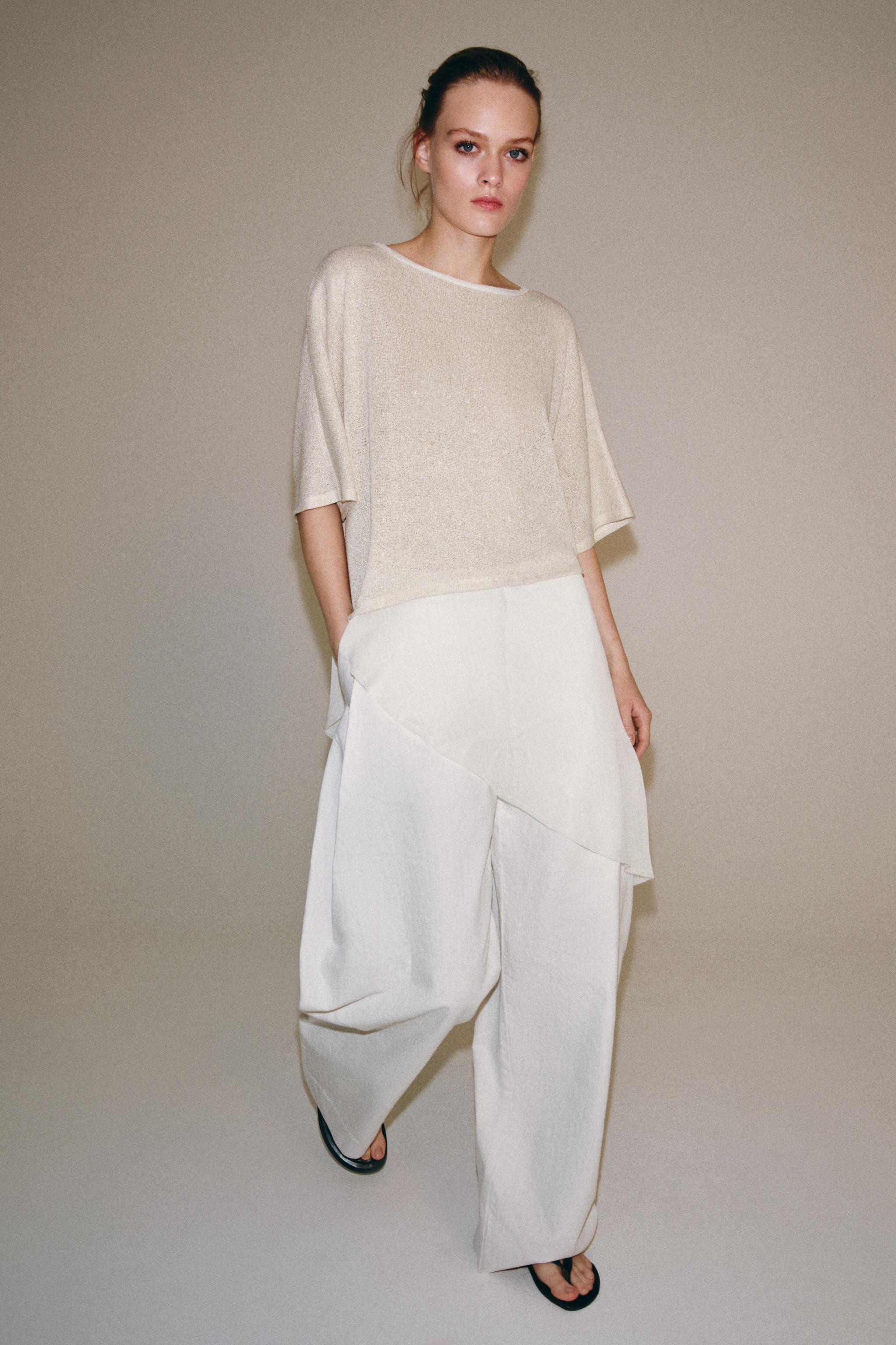 Zara ZW COLLECTION GENİŞ PAÇA PANTOLON görsel 3