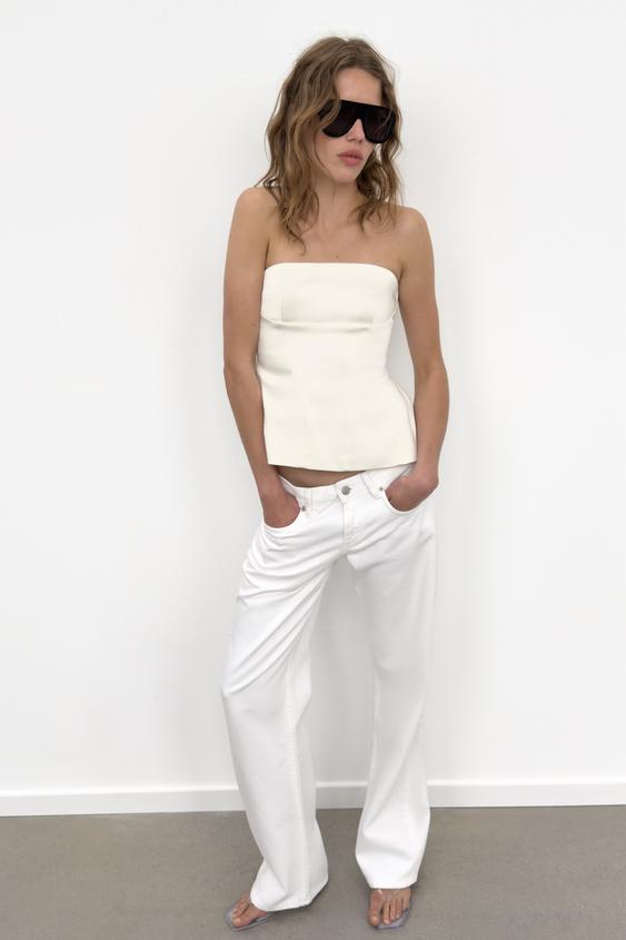 STRAPLESS PEPLUM TOP from Zara - $49.90