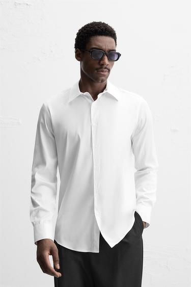 TWILL TEXTURED SHIRT - White by Zara - Image 1