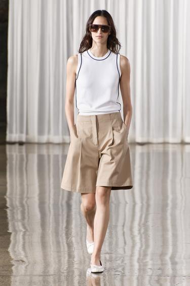 PLAIN KNIT TOP WITH CONTRAST TRIMS - White by Zara - Image 0