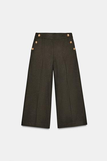 Zara BUTTONED CULOTTES - Brown