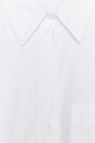 CHEMISE COURTE EN POPELINE - Blanc de Zara - Image 6