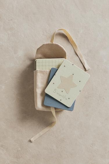 KIT CUMPLE-MOIS BÉBÉ – 12 CARTES BURRITO - Beige clair de Zara