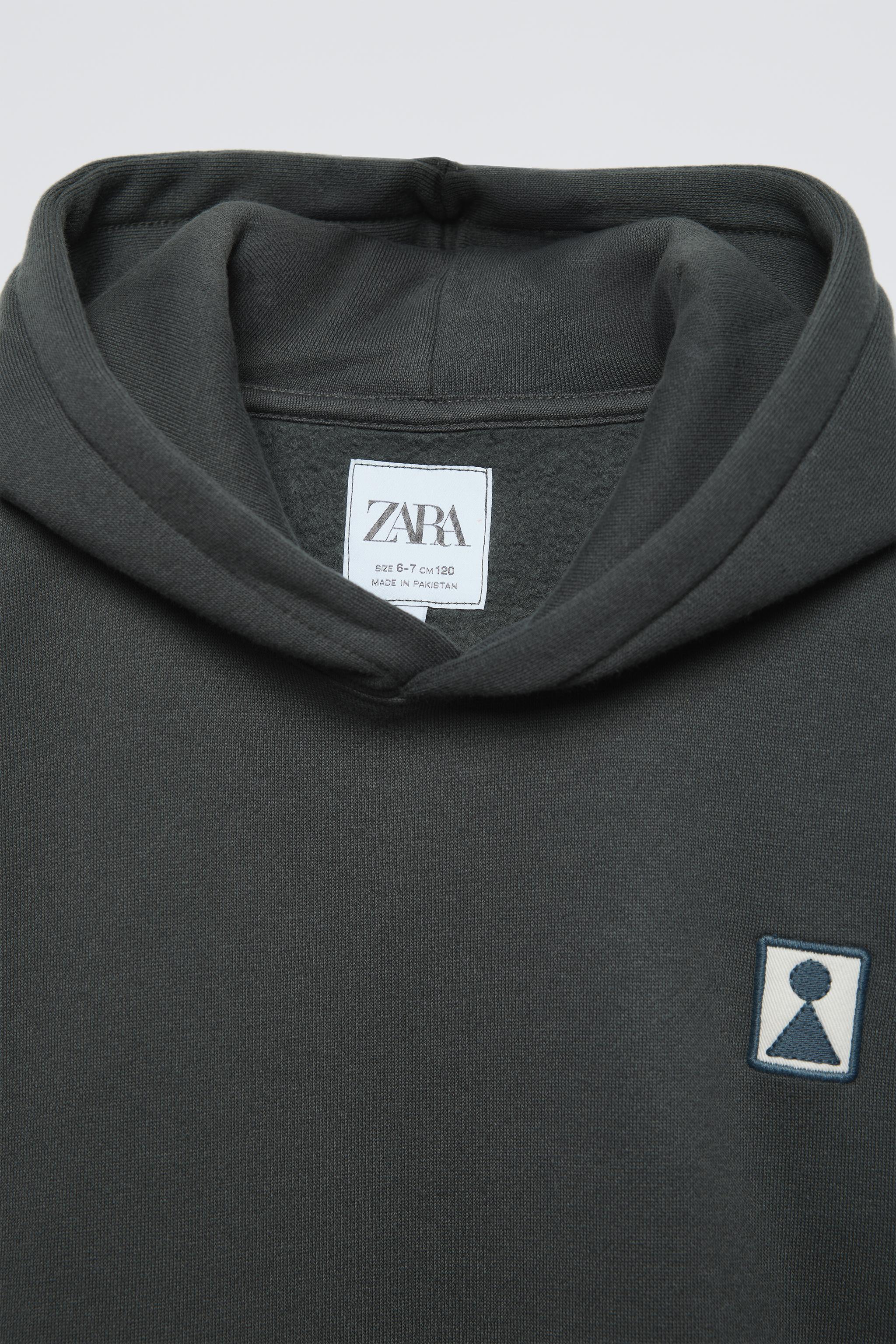 エンブロイダリーフーディ - カーボングレー | ZARA Japan / 日本 