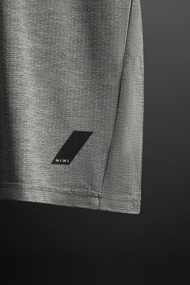 PERFORATED TEXTURED T-SHIRT - White / Grey by Zara - Image 7