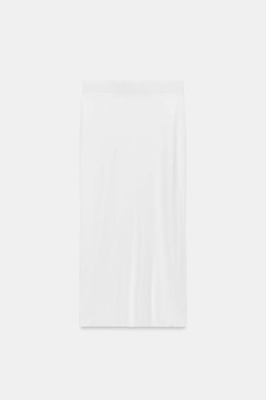 JUPE MI-LONGUE EN MAILLE - Blanc de Zara - Image 3