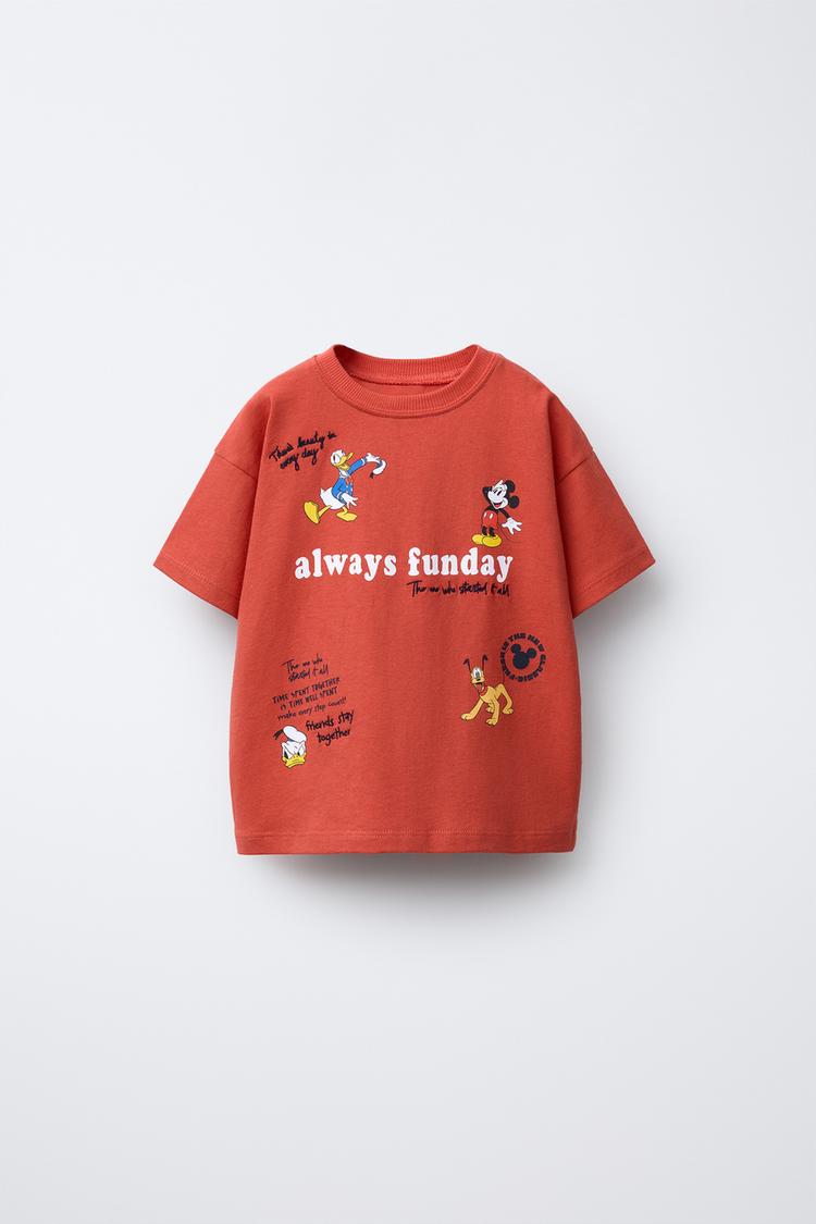 MICKEY MOUSE AND FRIENDS © DISNEY EMBROIDERED T-SHIRT Mid-red