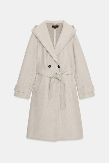SOFT HOODED COAT - Beige by Zara
