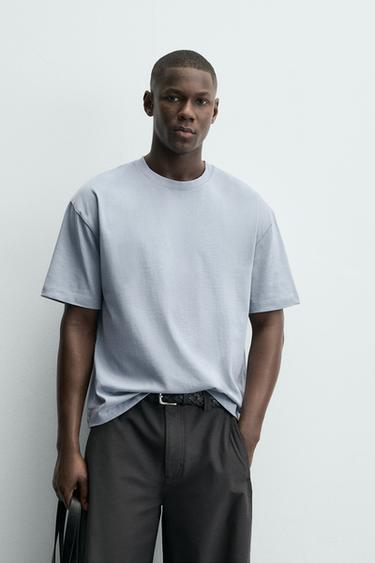 تيشرت HEAVYWEIGHT بيزيك /03 - سماوي الخاص بـ Zara