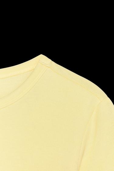 SHORT SLEEVE VISCOSE T-SHIRT - Yellow by Zara