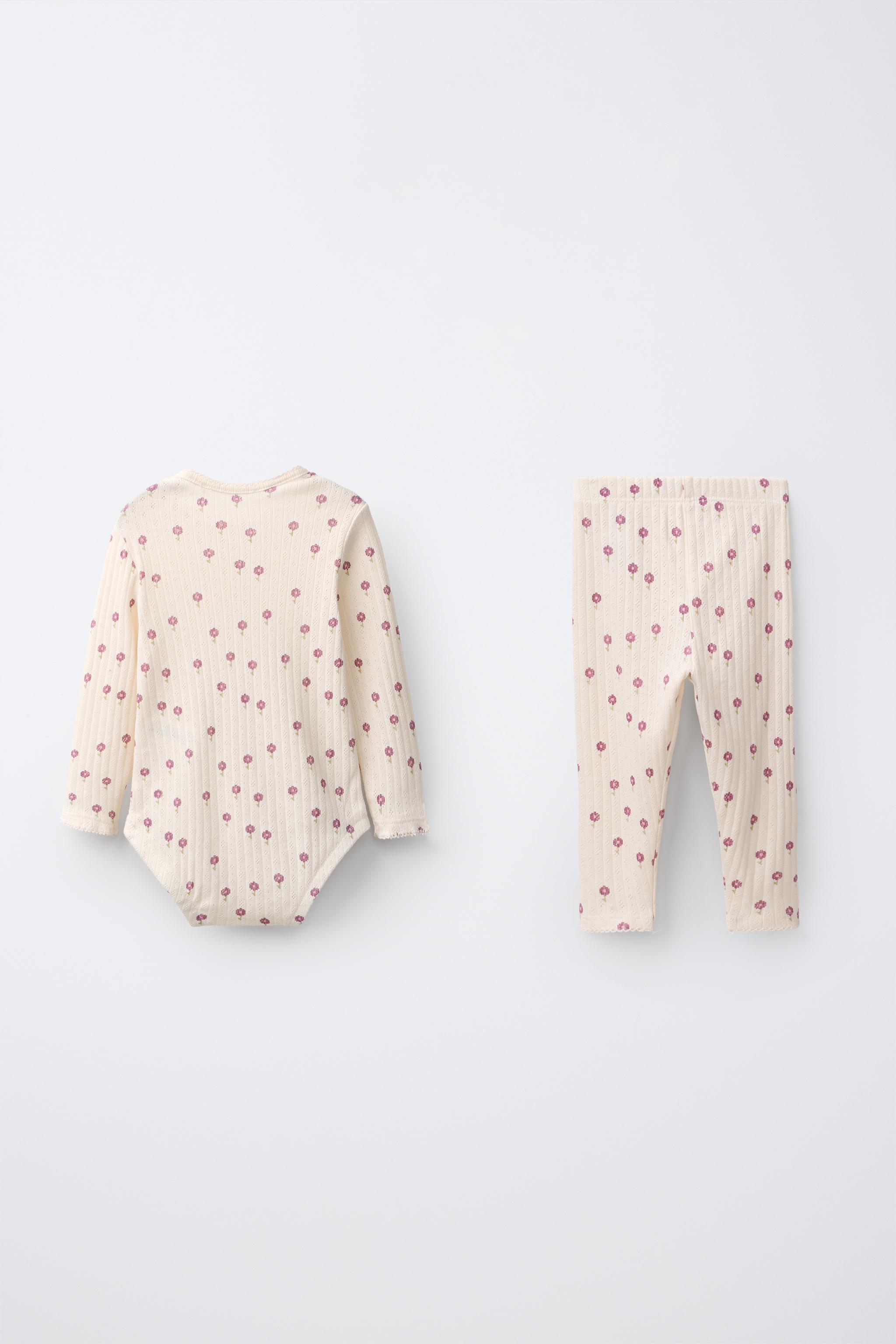 Детские брюки Zara FLORAL BODYSUIT AND LEGGINGS SET — фото 2