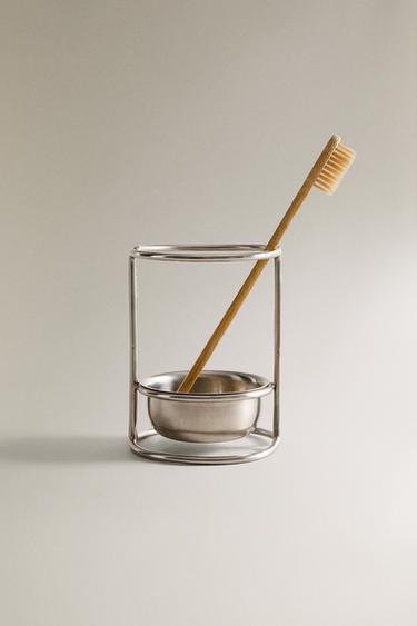 VERRE À BROSSES À DENTS EN MÉTAL - Argent de Zara - Image 4