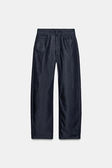 JEANS ZW COLLECTION BARREL TIRO ALTO - Azul de Zara