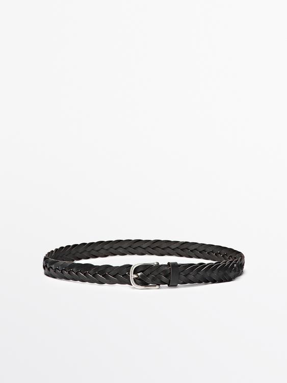 Braided nappa leather belt