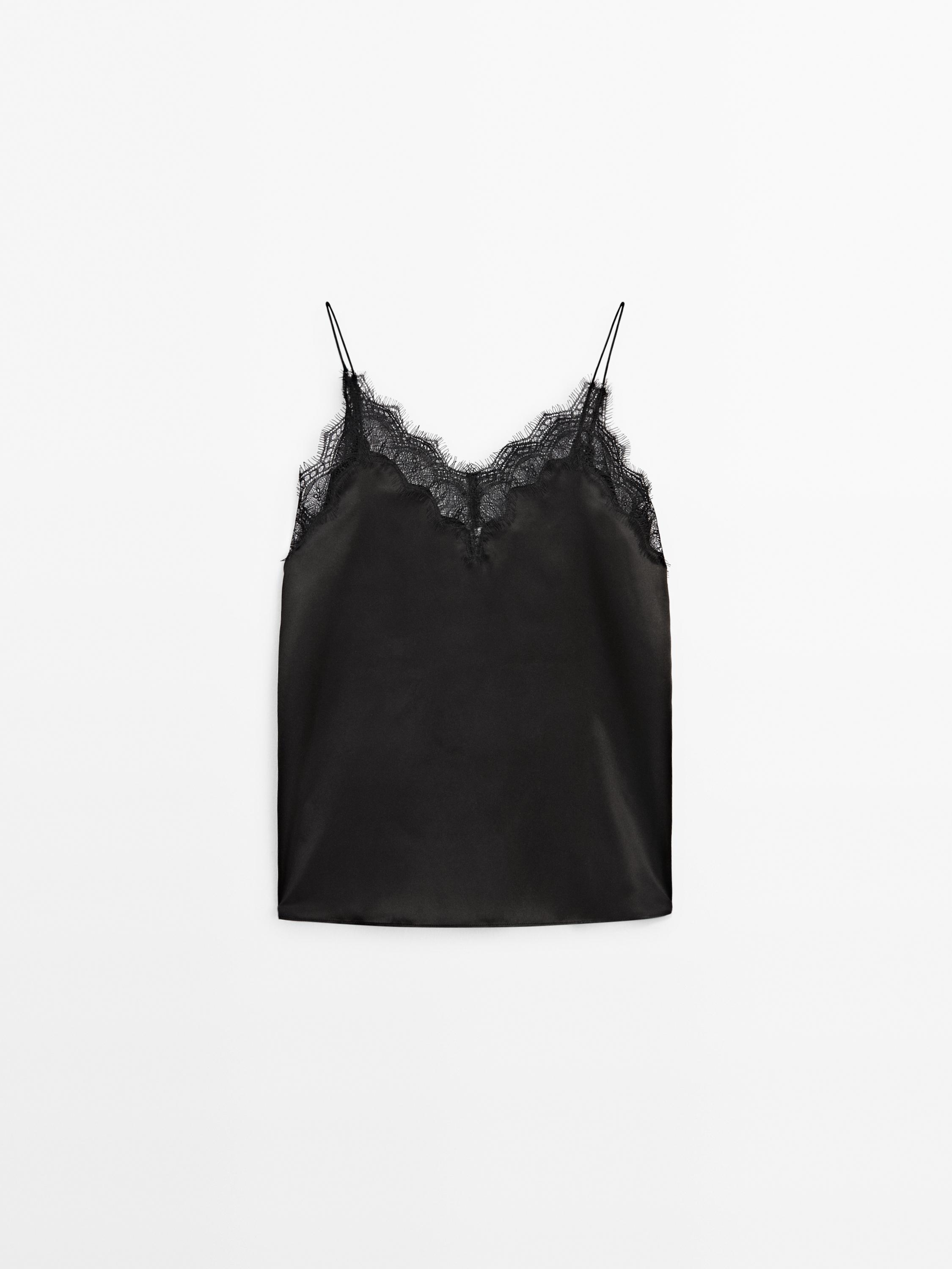 Camisole top with lace detail - Studio