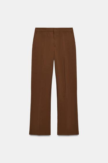 PANTALÓN RECTO - Marrón de Zara