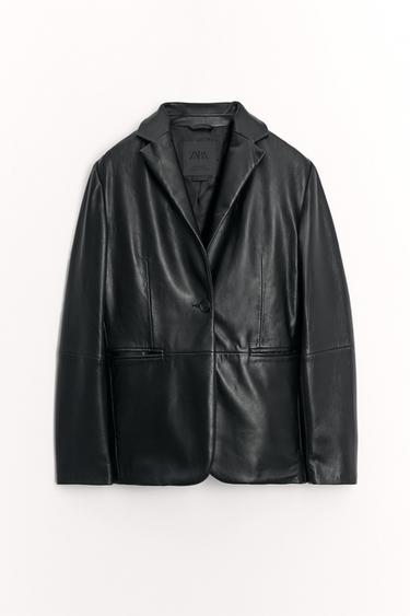 LEDERBLAZER 100 % – ZW COLLECTION LIMITED EDITION - Schwarz von Zara