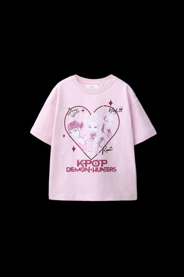 Zara KPOP DEMON HUNTERS™ NETFLIX © PRINTED T-SHIRT - Pastel pink