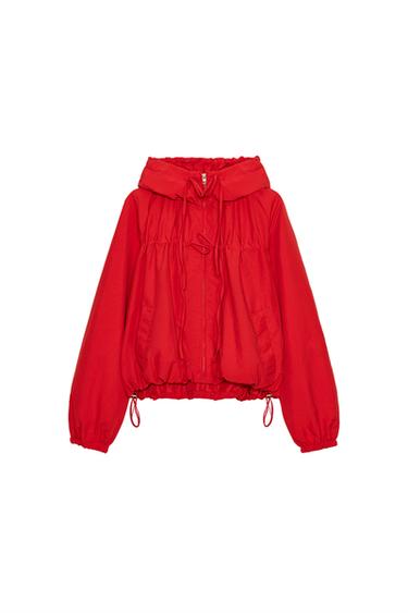 NYLON JACKET WITH TIES - Red by Zara