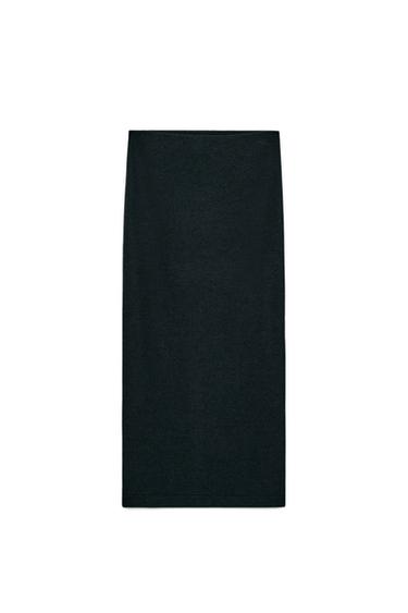 FALDA MIDI SOFT - gris antracita de Zara