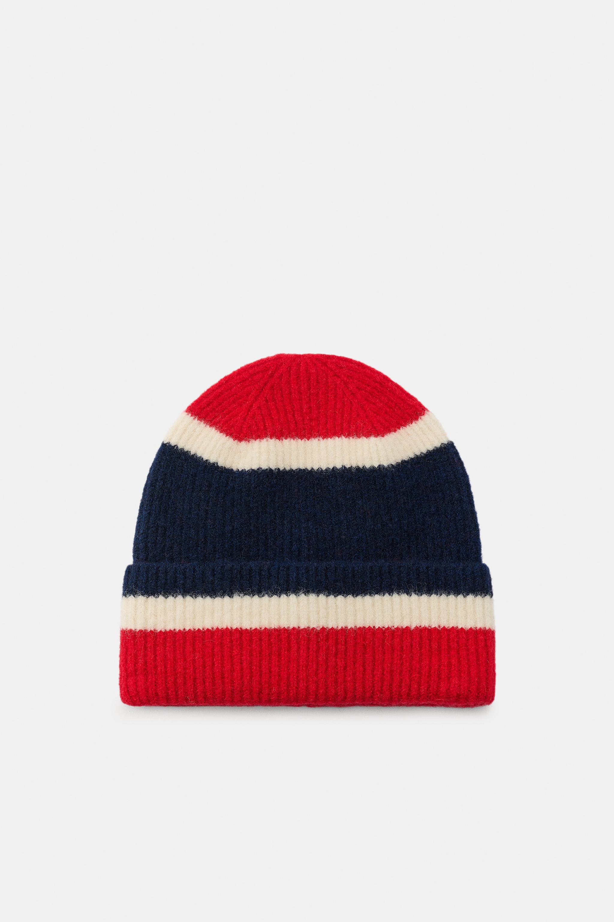 BONNET BEANIE EN MAILLE À RAYURES