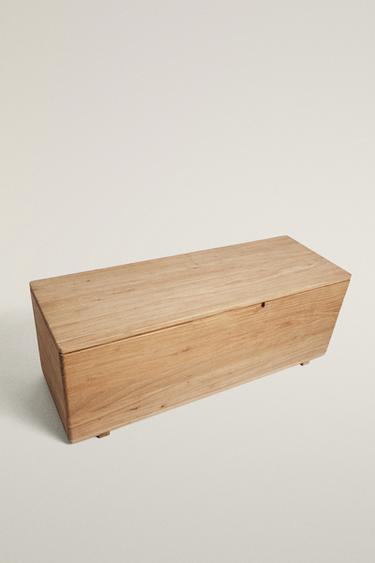 ELM WOOD STORAGE BENCH — Light beige 2