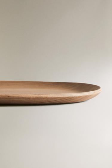 OVAL WOODEN TRAY - Light beige by Zara - Image 3
