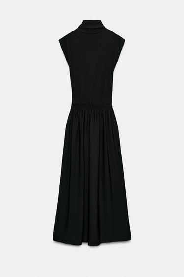 ROBE LONGUE BIMATIÈRE - Noir de Zara - Image 8