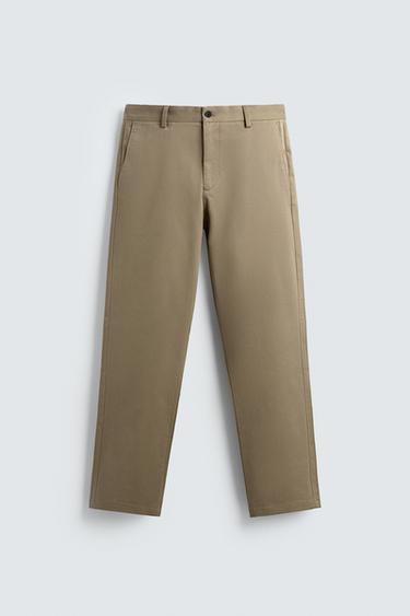 SLIM FIT CHINO TROUSERS - camel by Zara