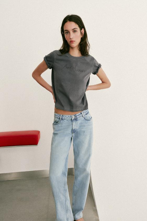 WASHED SLOGAN T-SHIRT