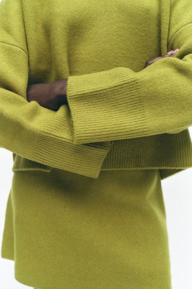 BASIC PLAIN KNIT SWEATER - Light green by Zara - Image 1