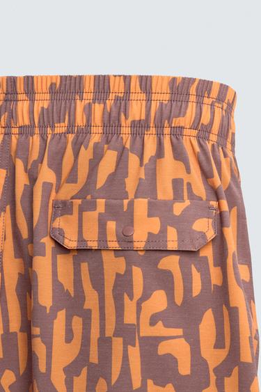 MAILLOT DE BAIN LONG À IMPRIMÉ ABSTRAIT - Orange de Zara - Image 9