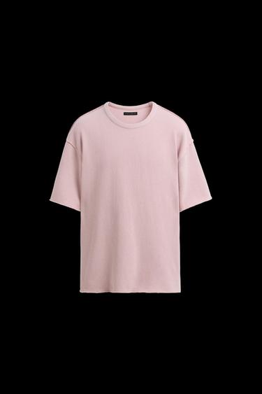 REVERSE EFFECT KNIT T-SHIRT - Pale pink by Zara