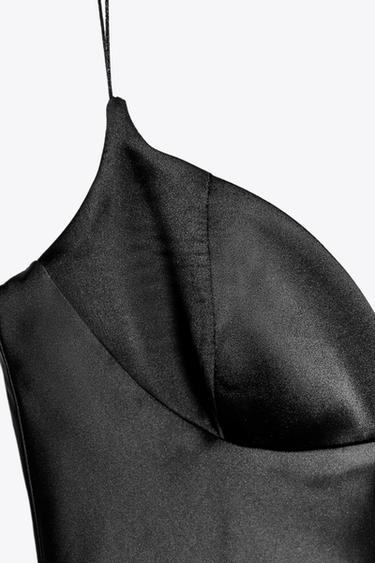 LONG SATIN DRESS - Black by Zara - Image 7
