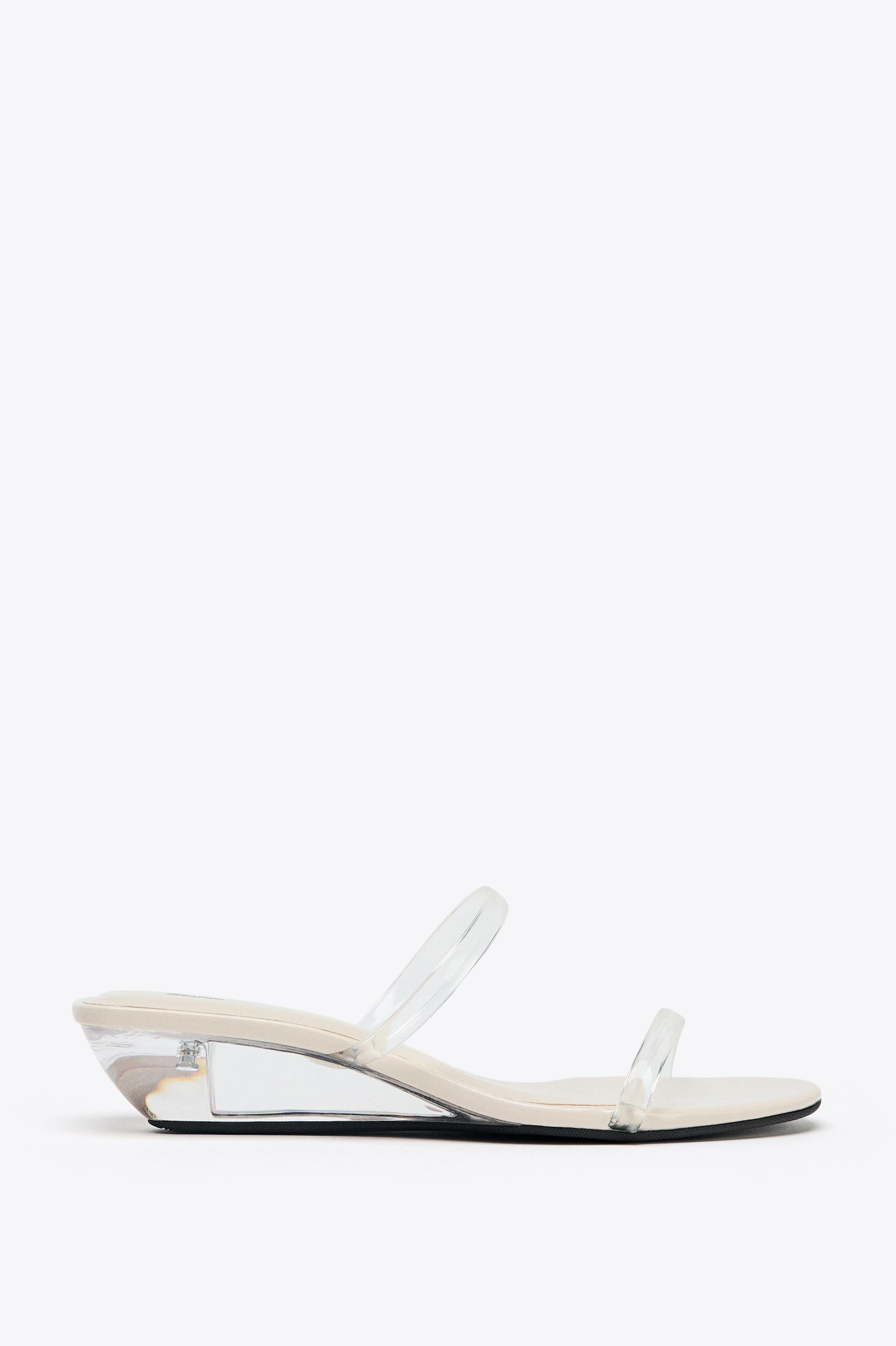 ZARA クリアウェッジレザーミュール 1312/610 クリアウェッジレザーミュール - エクリュ | ZARA Japan / 日本