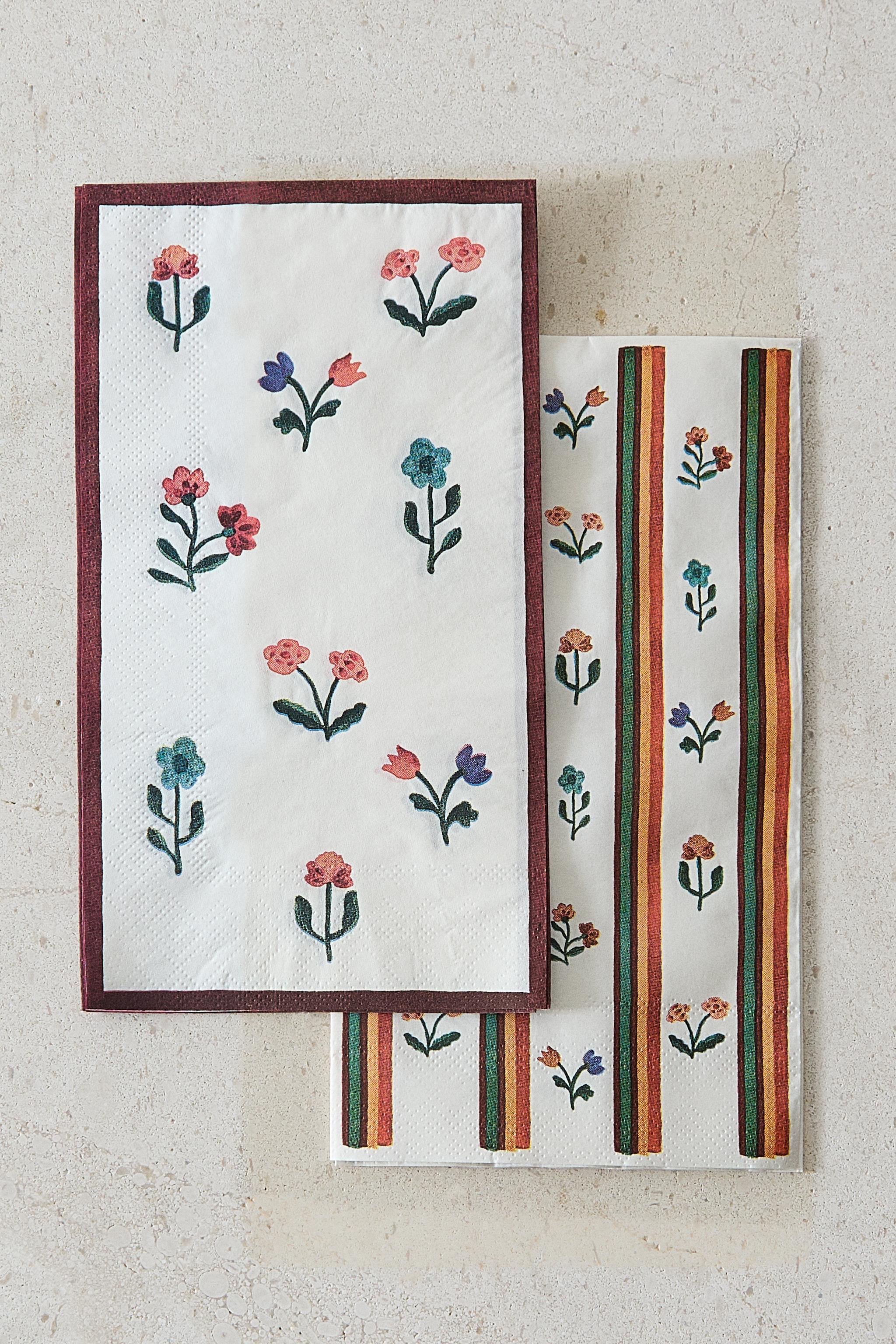 SET OF FLORAL PAPER NAPKINS (SET OF 15)