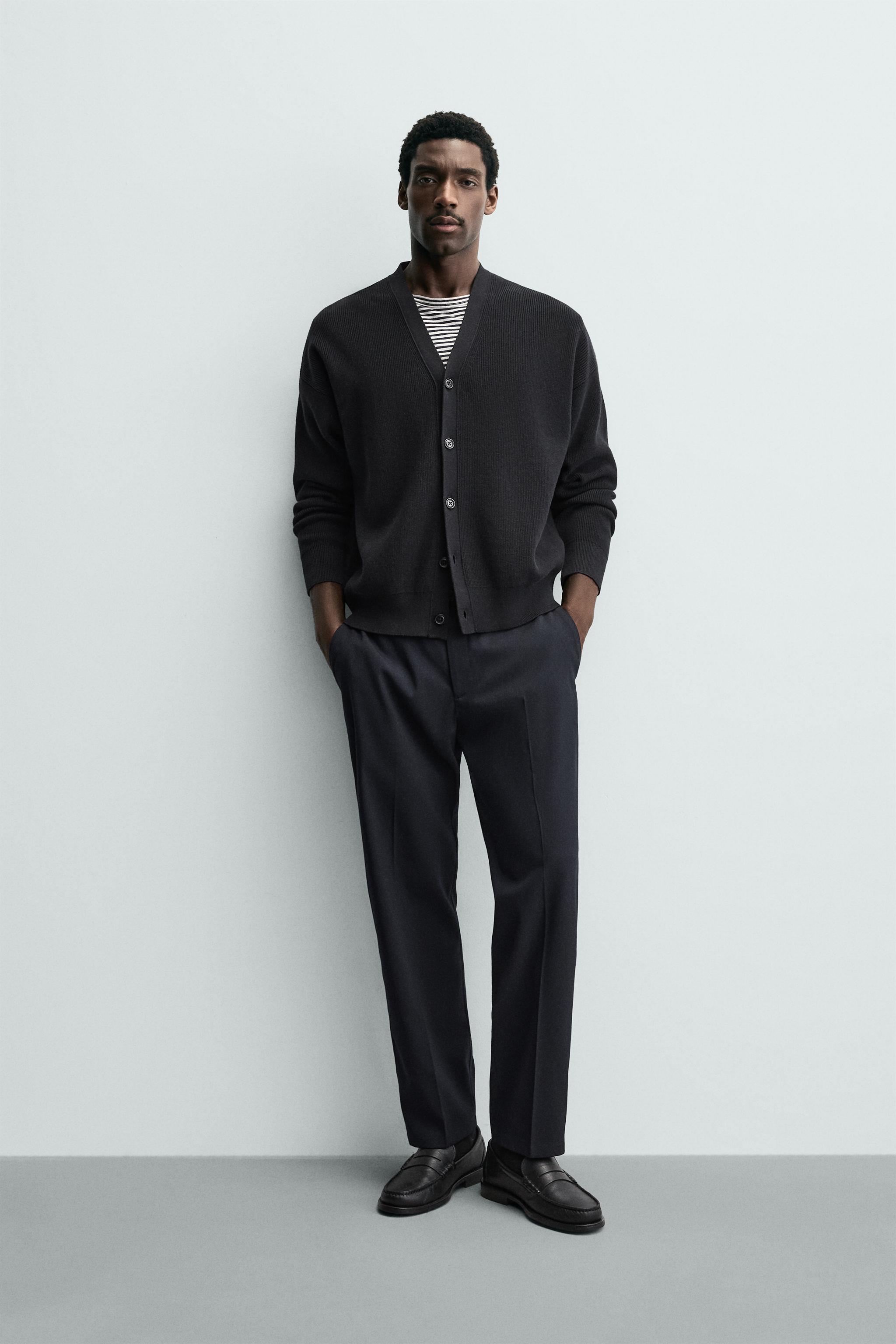 PANTALON REGULAR FIT EN LAINE SANS REPASSAGE