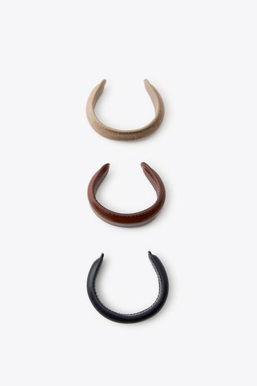 Zara PACK OF 3 LEATHER BRACELETS - Blue - Image 0